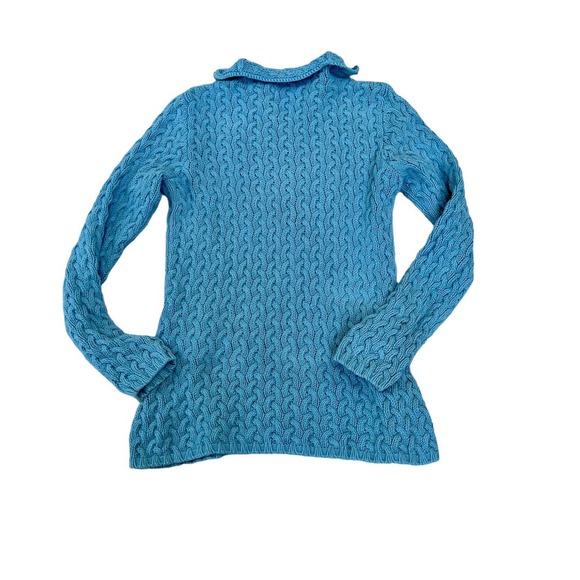 Liz Claiborne Sweater Sz Med Cable Knit textured V Neck Pullover coastal grandma - Picture 4 of 13